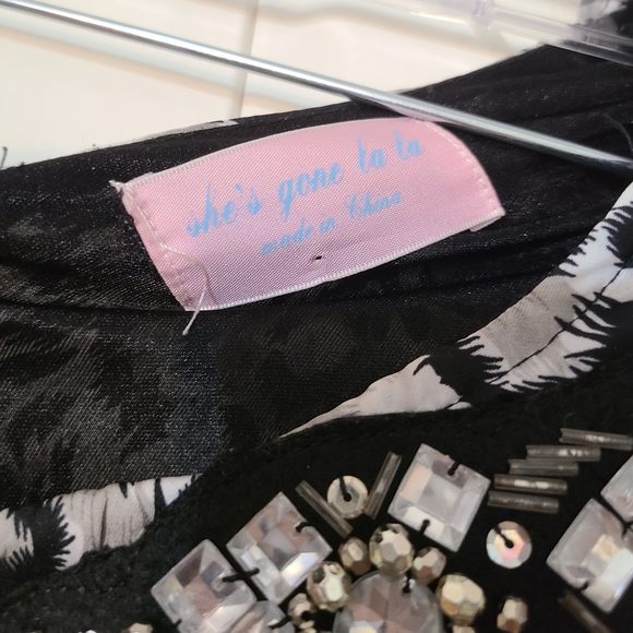 Snow leopard print rhinestone wrap party dress - Picture 11 of 13